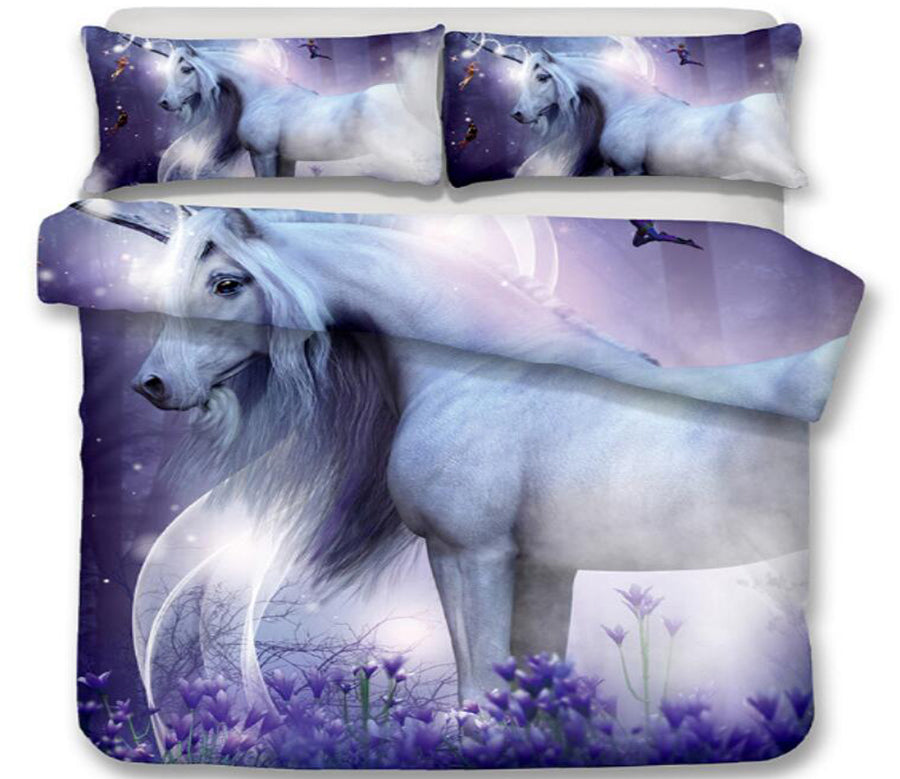 3D Romantic Unicorn 6130 Bed Pillowcases Quilt