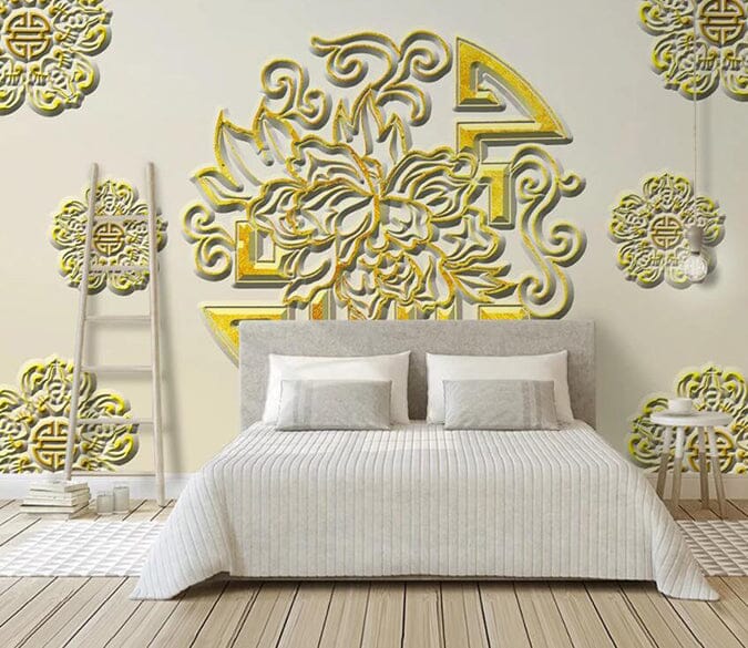 3D Yellow Pattern 3038 Wall Murals Wallpaper AJ Wallpaper 2 