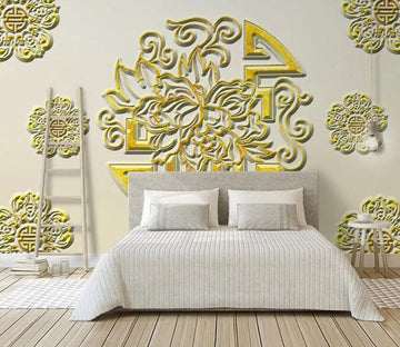 3D Yellow Pattern 3038 Wall Murals Wallpaper AJ Wallpaper 2 
