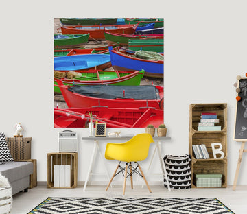 3D Red Boat 203 Marco Carmassi Wall Sticker Wallpaper AJ Wallpaper 2 