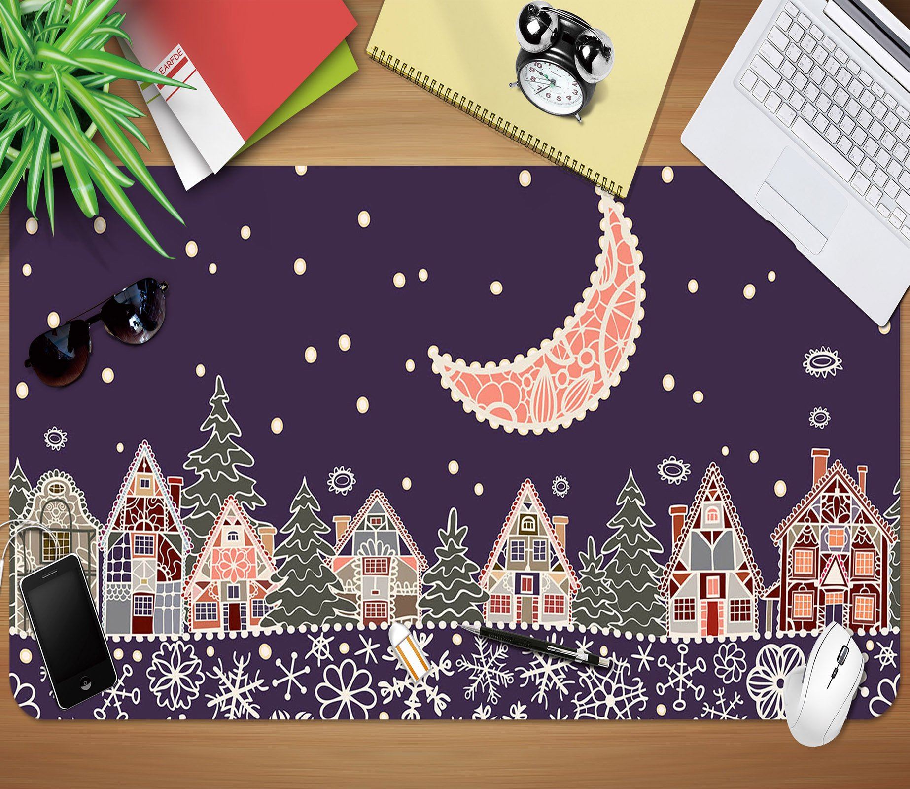 3D Cartoon Moon Lace 025 Desk Mat Mat AJ Creativity Home 
