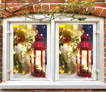 3D Christmas Candle 43119 Christmas Window Film Print Sticker Cling Stained Glass Xmas