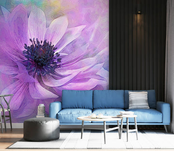 3D Purple Flowers 9166 Alius Herb Wall Mural Wall Murals