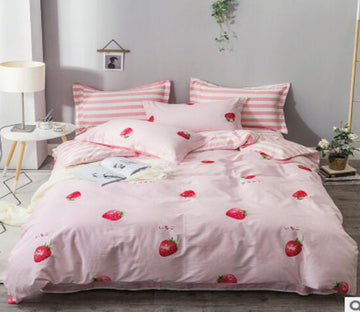 3D Strawberry Pattern 40004 Bed Pillowcases Quilt
