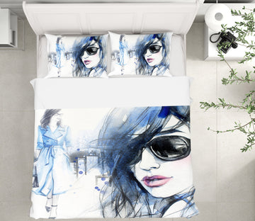 3D Sunglasses Woman 050 Bed Pillowcases Quilt
