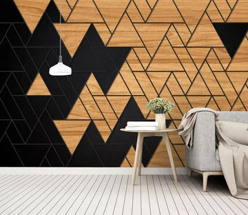 3D Triangular Wooden Wall WC762 Wall Murals