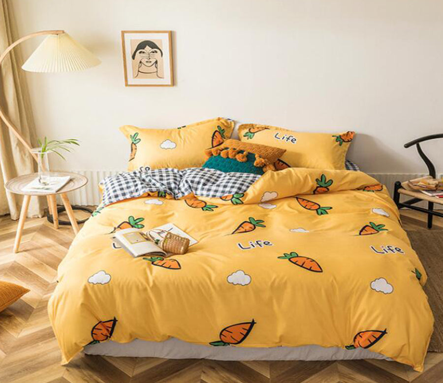 3D Yellow Carrot 13115 Bed Pillowcases Quilt