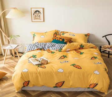 3D Yellow Carrot 13115 Bed Pillowcases Quilt
