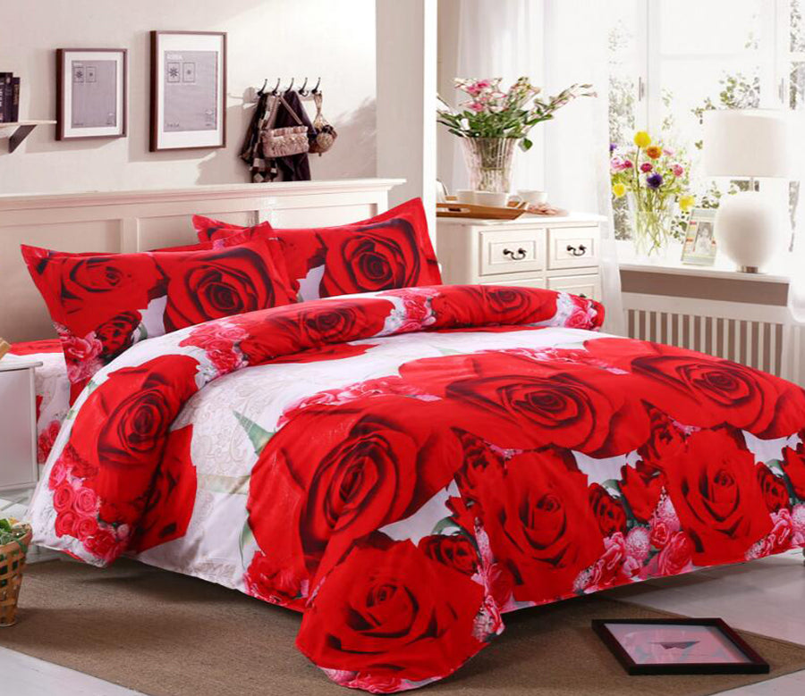 3D Rose Bunch 1209 Bed Pillowcases Quilt