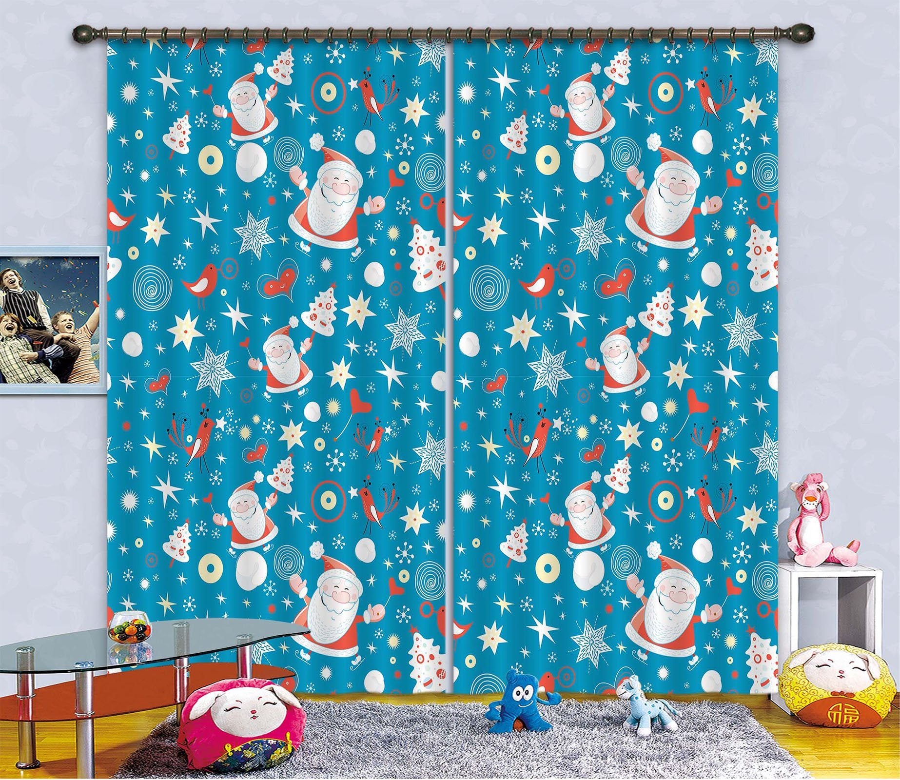 3D Bird Snowflake Stars 71 Curtains Drapes Curtains AJ Creativity Home 