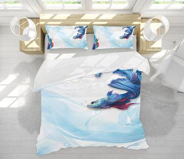 3D Blue Goldfish 12061 Bed Pillowcases Quilt