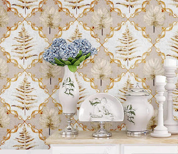 3D Golden Leaves 1878 Wall Murals Wallpaper AJ Wallpaper 2 
