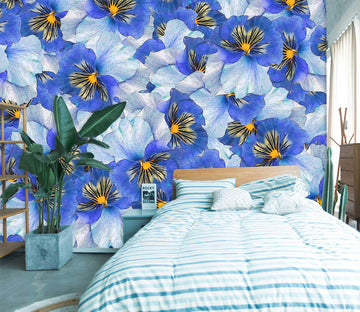 3D Blue Flowers Pattern 9118 Alius Herb Wall Mural Wall Murals