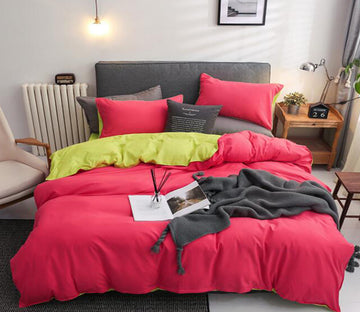 3D Red Yellow 12119 Bed Pillowcases Quilt