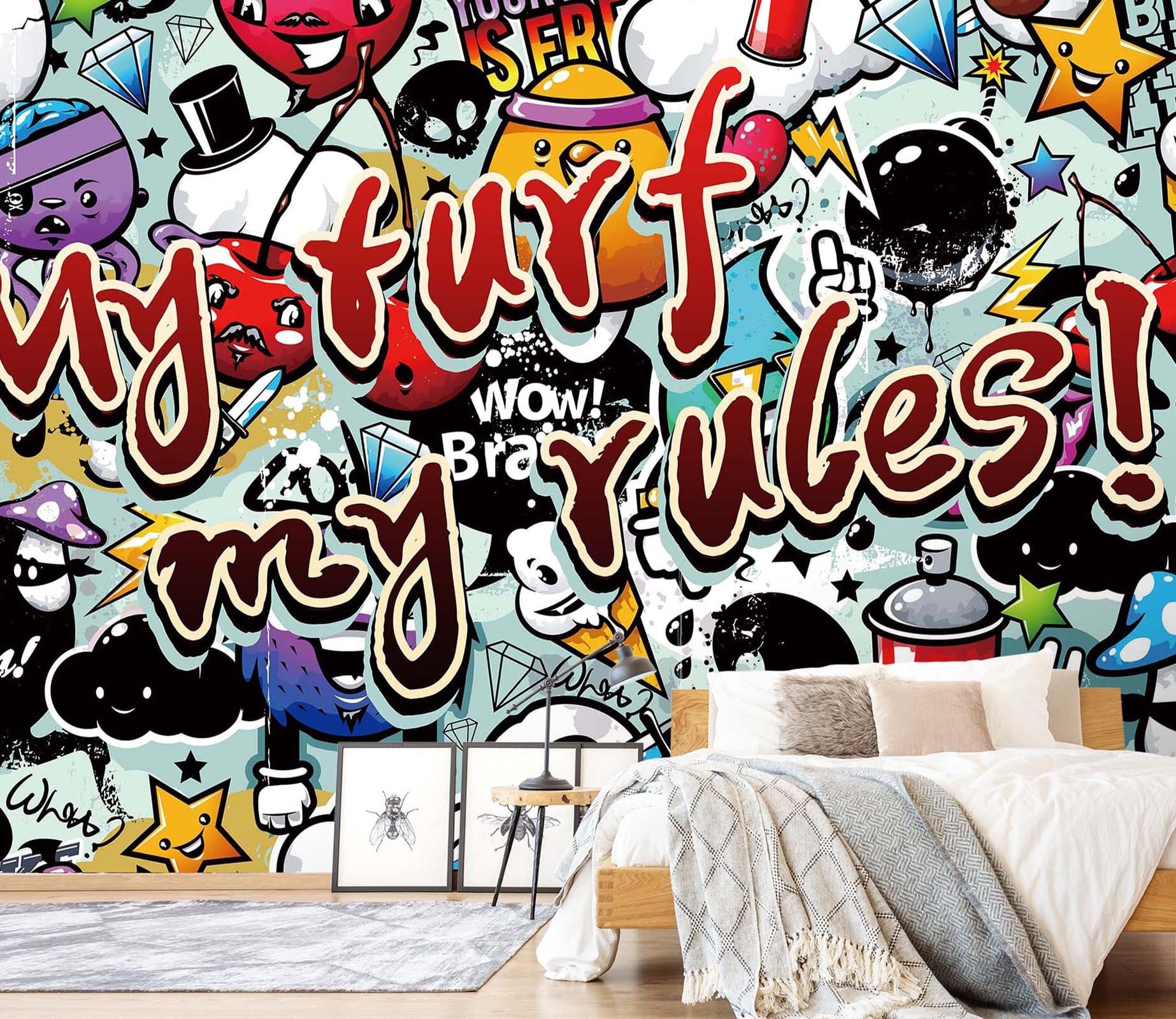 3D Graffiti Cartoon 156 Wall Murals Wallpaper AJ Wallpaper 2 