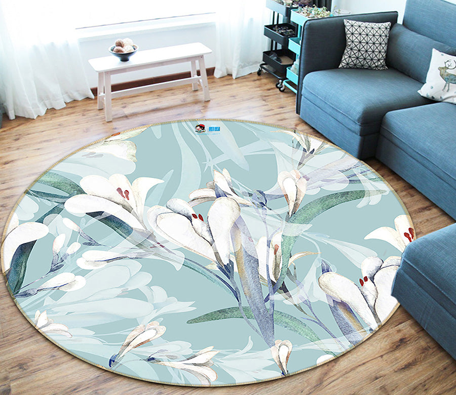 3D Lily 64133 Round Non Slip Rug Mat