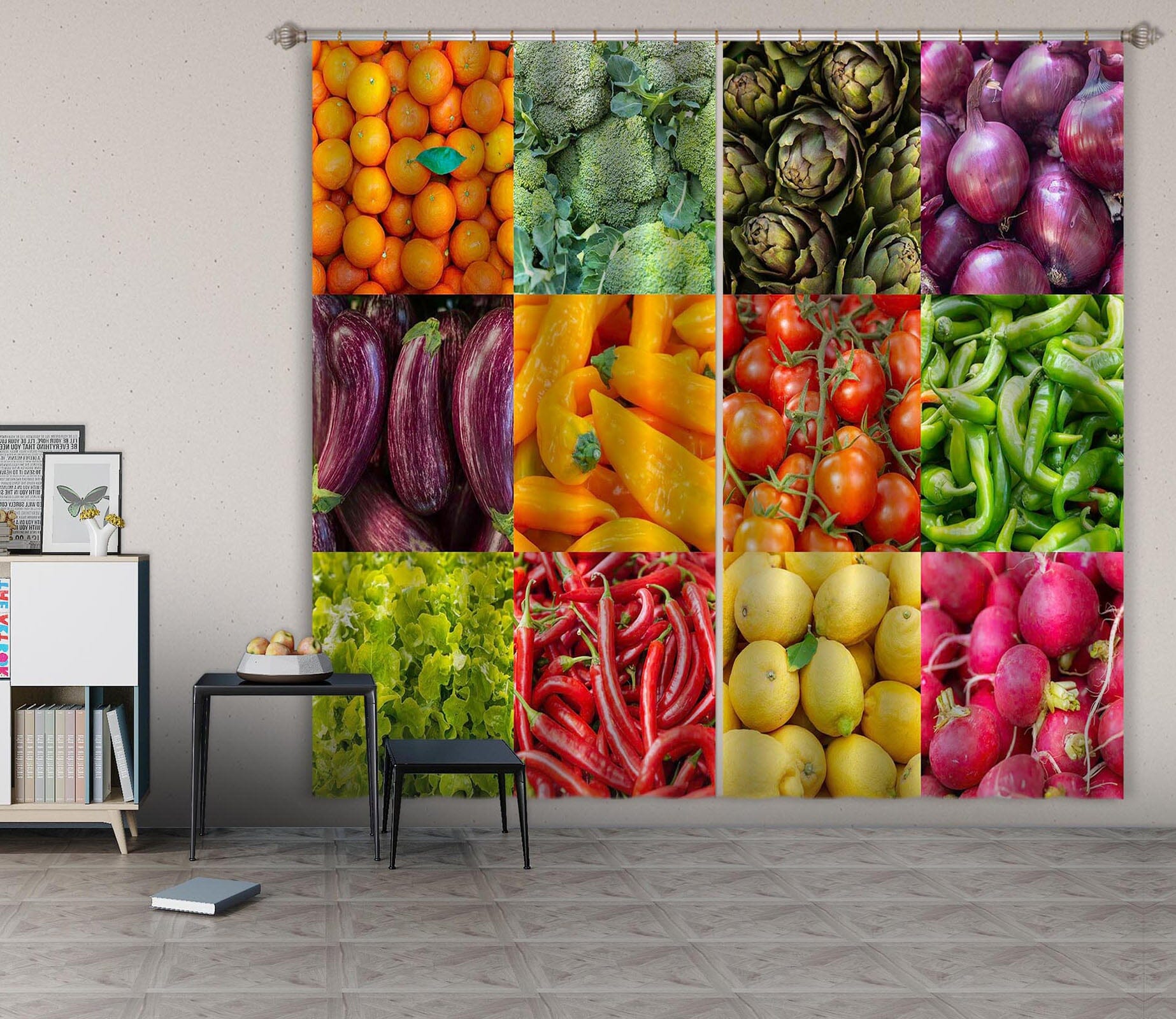 3D vegetable And Fruit 024 Assaf Frank Curtain Curtains Drapes Curtains AJ Creativity Home 