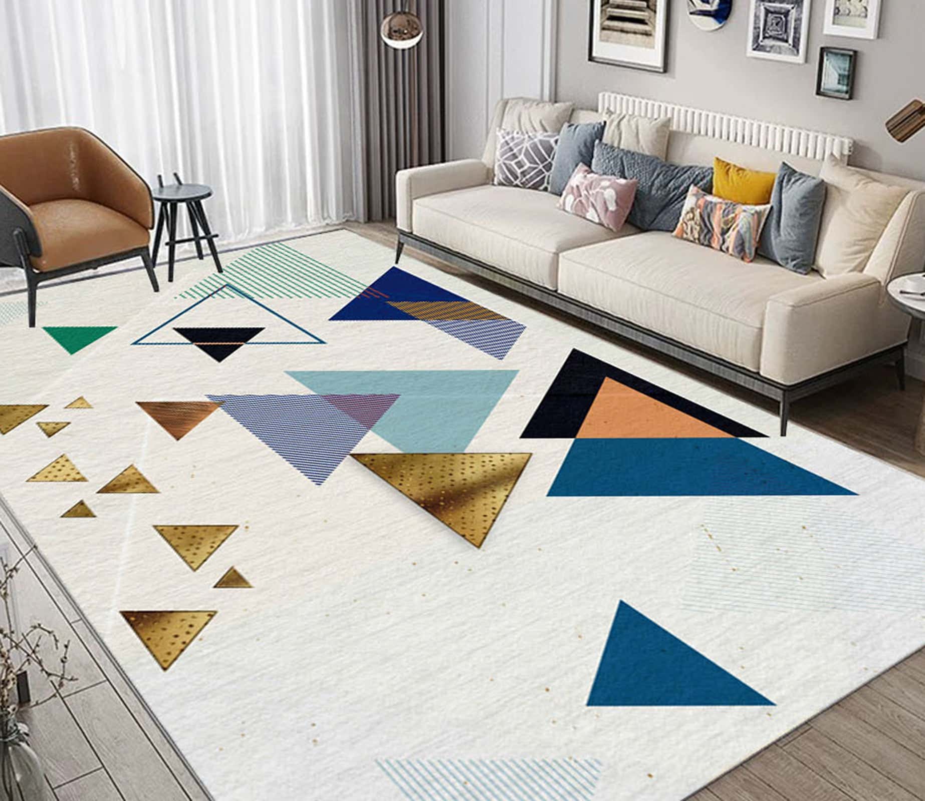3D Colored Geometric Pattern WG489 Non Slip Rug Mat Mat AJ Creativity Home 
