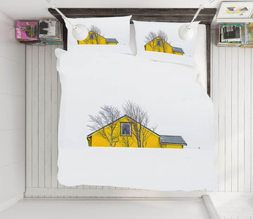 3D Yellow House 042 Marco Carmassi Bedding Bed Pillowcases Quilt