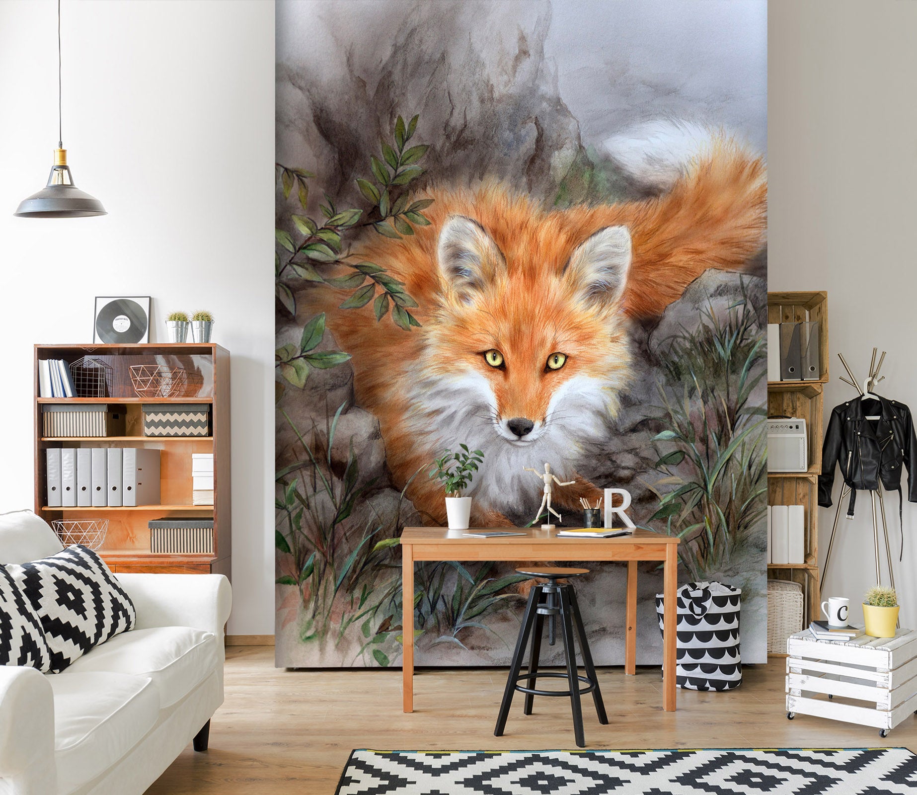 3D Orange Fox 5472 Kayomi Harai Wall Mural Wall Murals