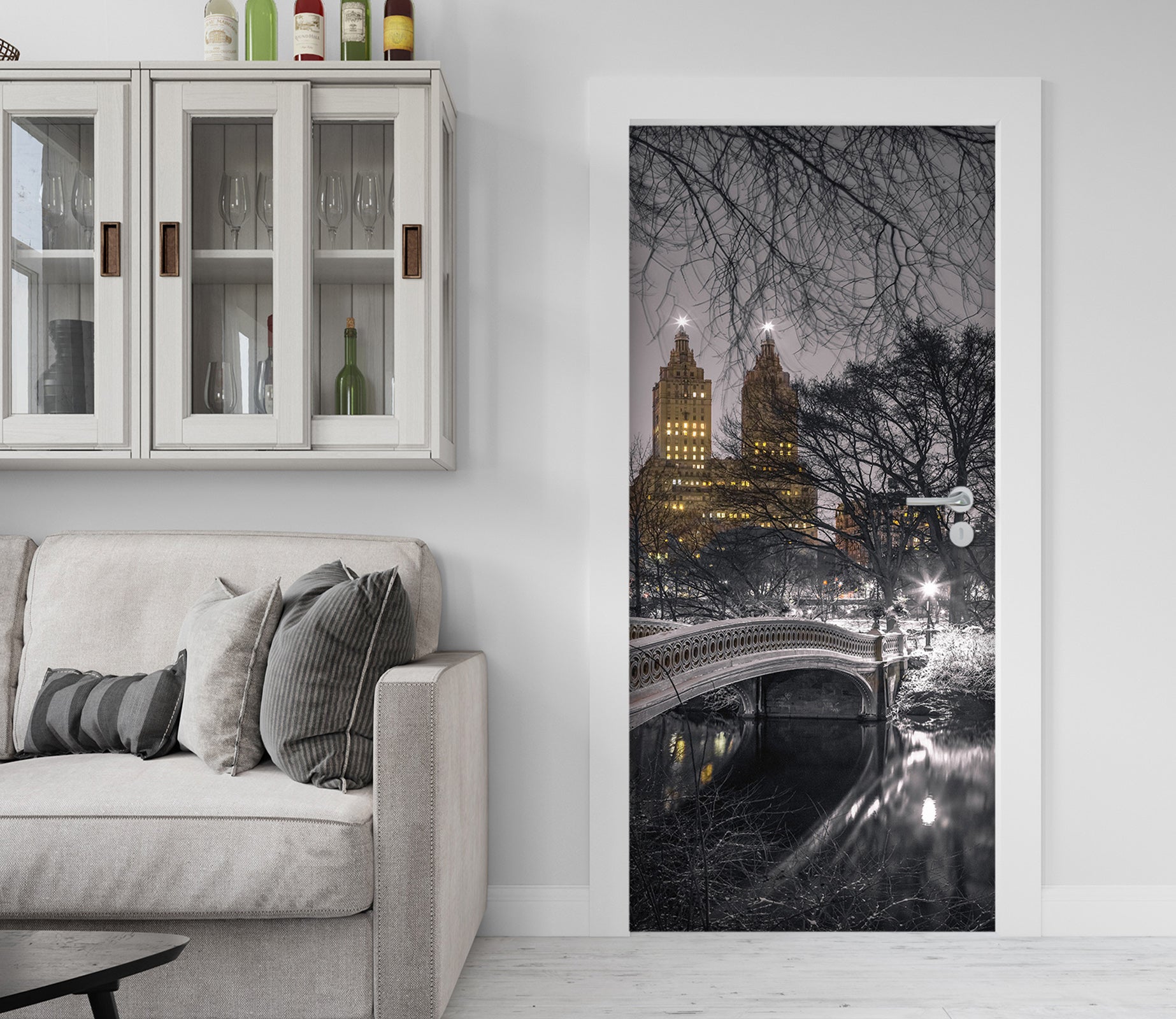 3D Bridge Building Night 106132 Assaf Frank Door Mural