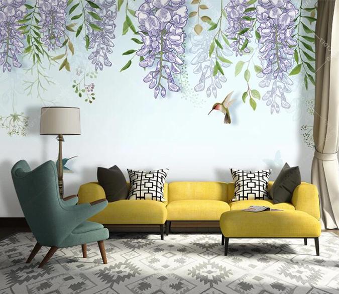 3D Flower Bird 1328 Wall Murals Wallpaper AJ Wallpaper 2 