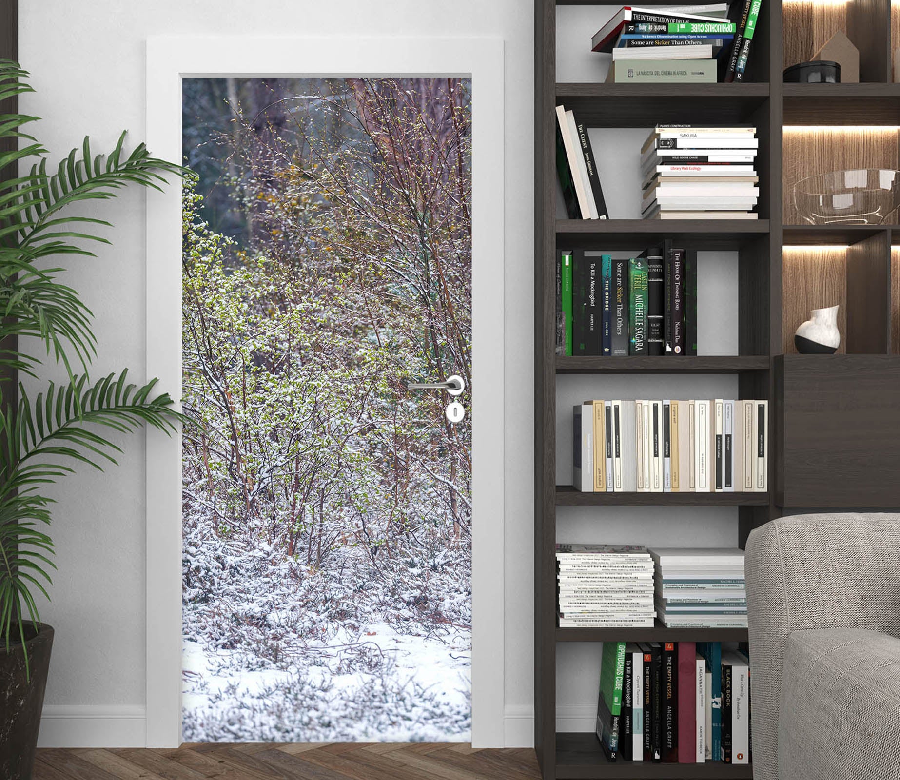 3D Snow Trees 5144 Assaf Frank Door Mural