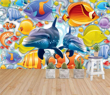 3D Color Fish 2530 Wall Murals