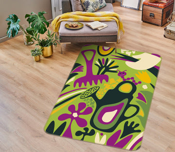 3D Green Pattern 32119 Non Slip Rug Mat