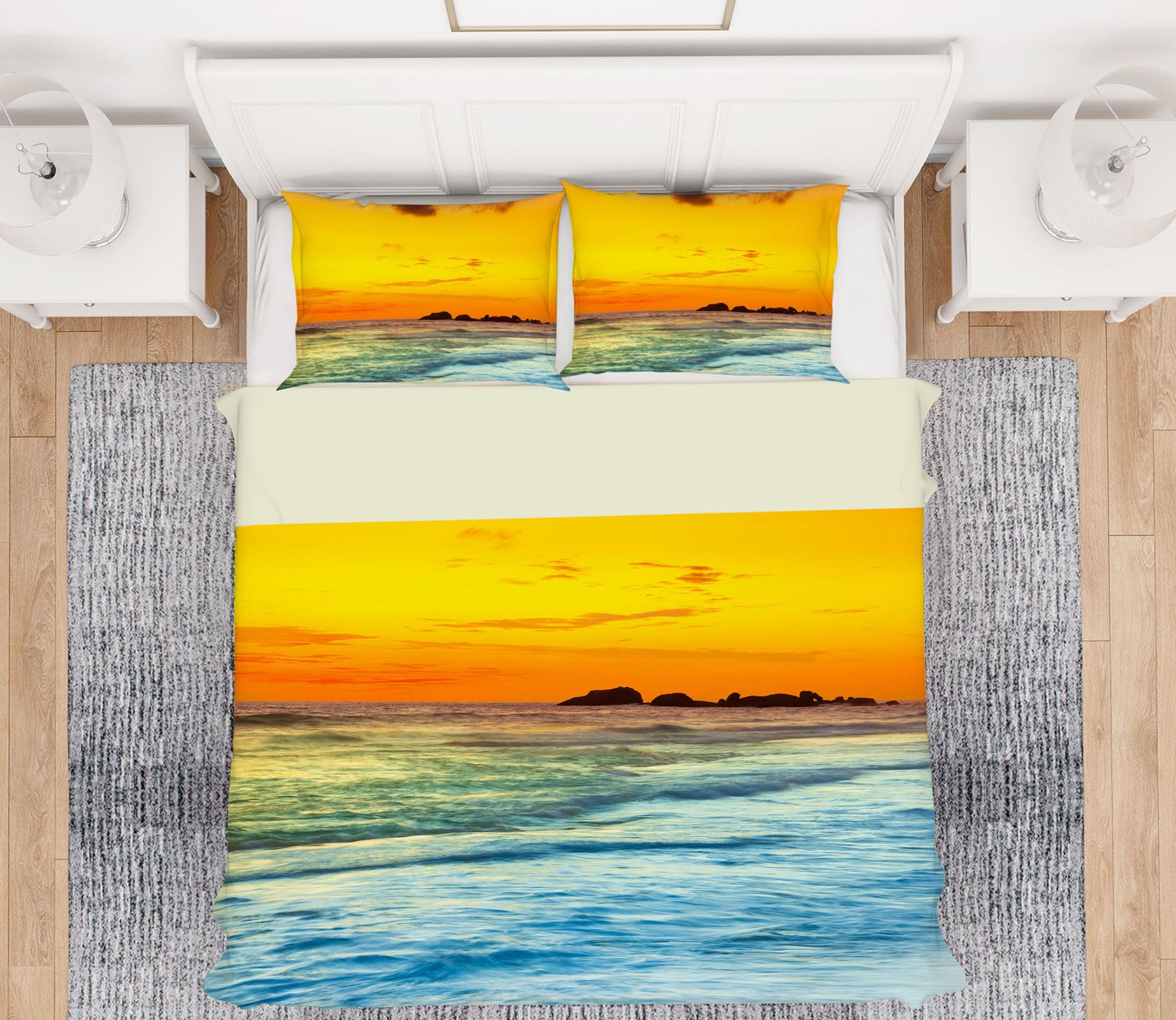 3D Sea Sunset 16057 Bed Pillowcases Quilt