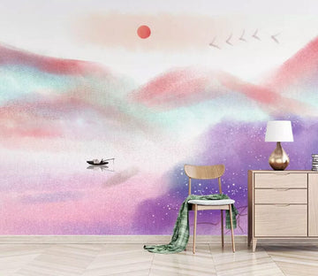 3D Purple Valley 2091 Wall Murals Wallpaper AJ Wallpaper 2 