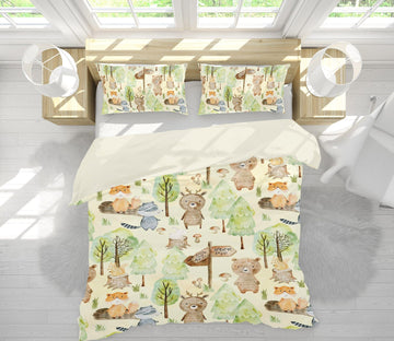 3D Fox Squirrel Tree 235 Uta Naumann Bedding Bed Pillowcases Quilt Quiet Covers AJ Creativity Home 