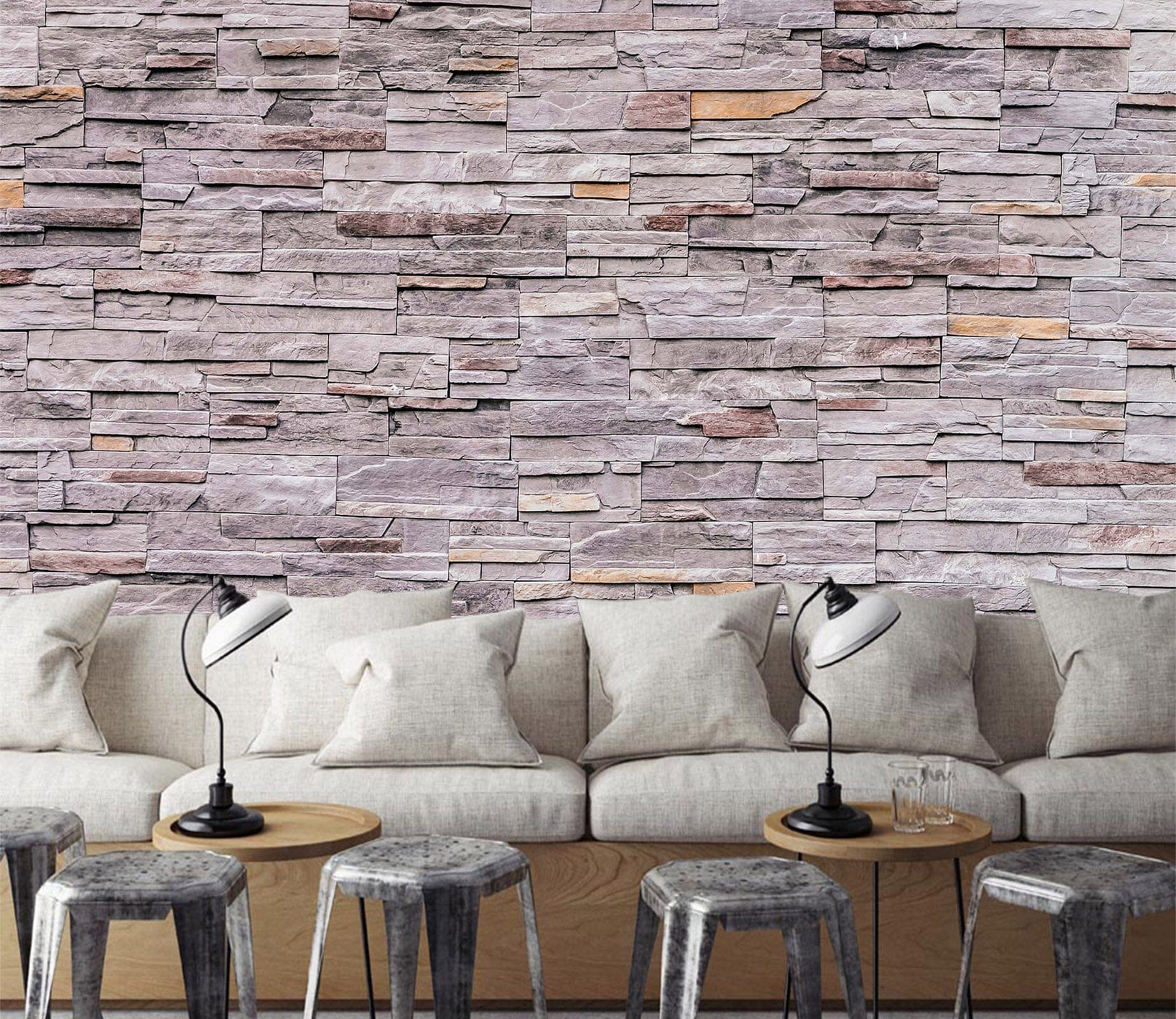 3D Grey Bricks 1421 Wall Murals Wallpaper AJ Wallpaper 2 