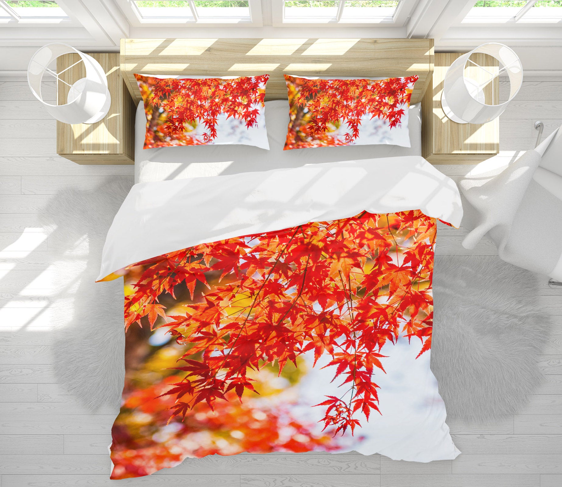 3D Red Maple Leaf 60165 Bed Pillowcases Quilt