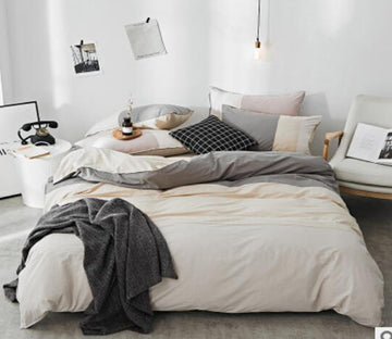 3D Cream Color 15117 Bed Pillowcases Quilt