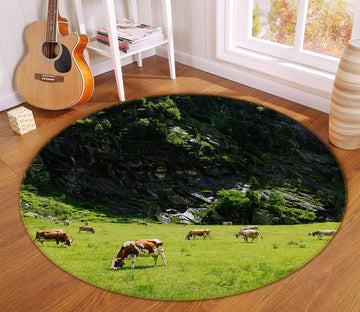 3D Grassland 82180 Animal Round Non Slip Rug Mat