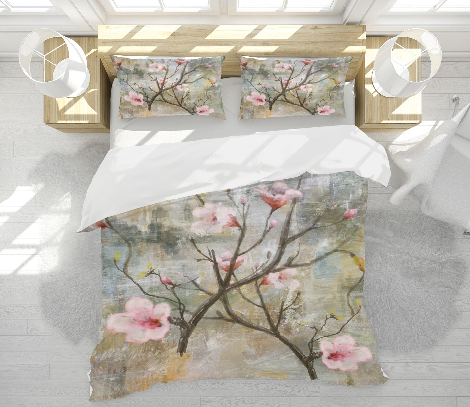 3D Peach Blossom Branch 60152 Bed Pillowcases Quilt