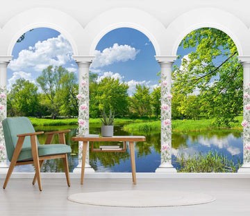 3D Forest Lake 2083 Wall Murals Wallpaper AJ Wallpaper 2 