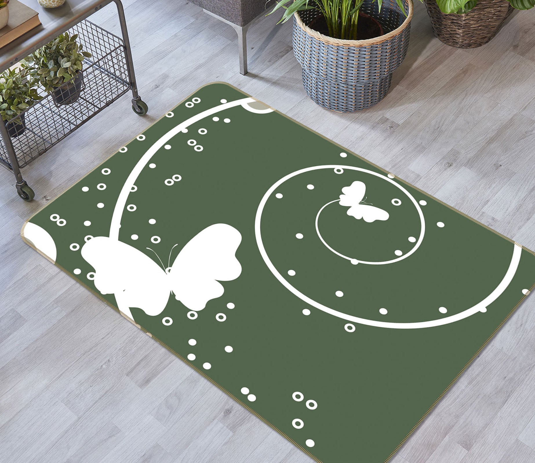 3D Butterfly Pattern 36049 Non Slip Rug Mat