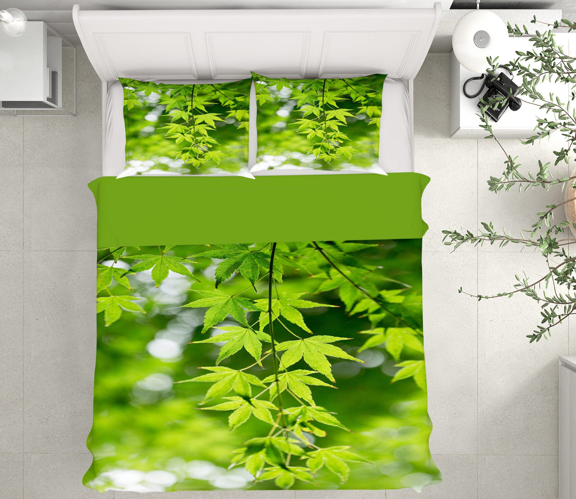 3D Leaves 16147 Bed Pillowcases Quilt