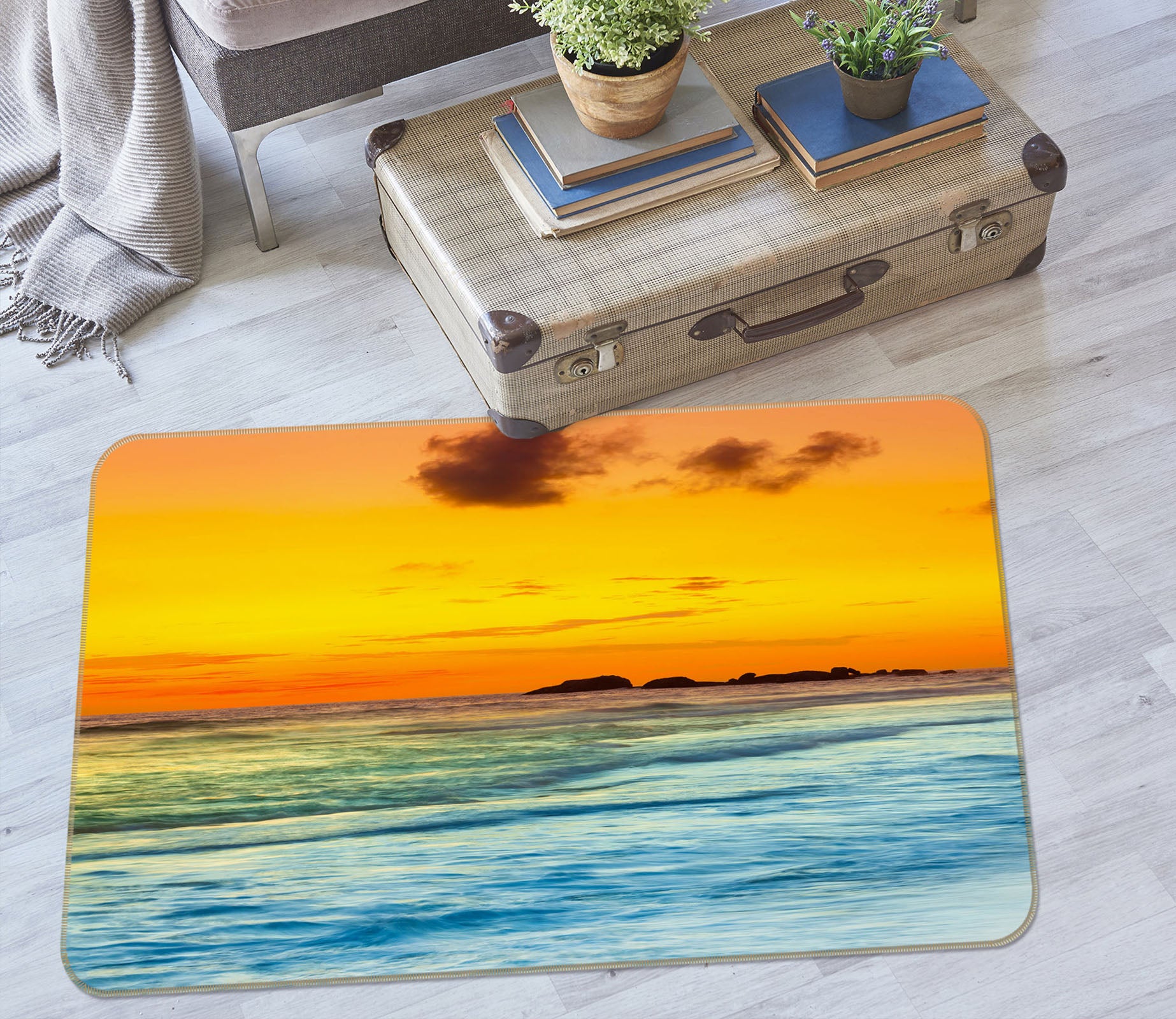 3D Sea Sky 27132 Non Slip Rug Mat