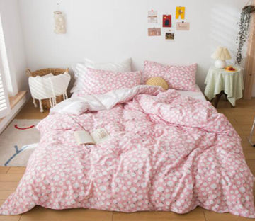 3D Pink Floral 15096 Bed Pillowcases Quilt