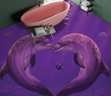 3D Purple Dolphin 98185 Vincent Floor Mural