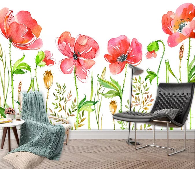 3D Red Flowers 2544 Wall Murals Wallpaper AJ Wallpaper 2 