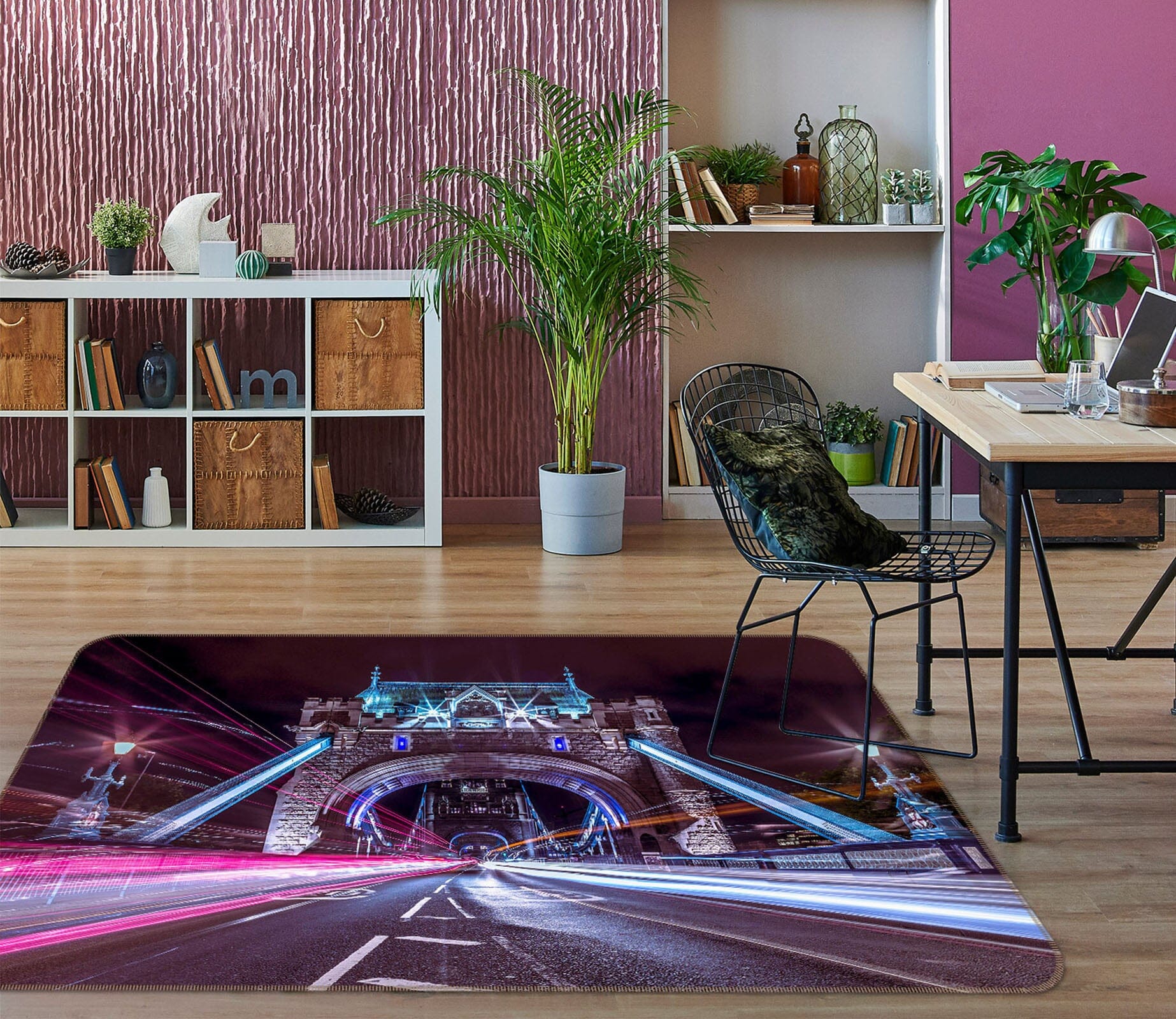 3D Bridge Lights 3015 Assaf Frank Rug Non Slip Rug Mat Mat AJ Creativity Home 