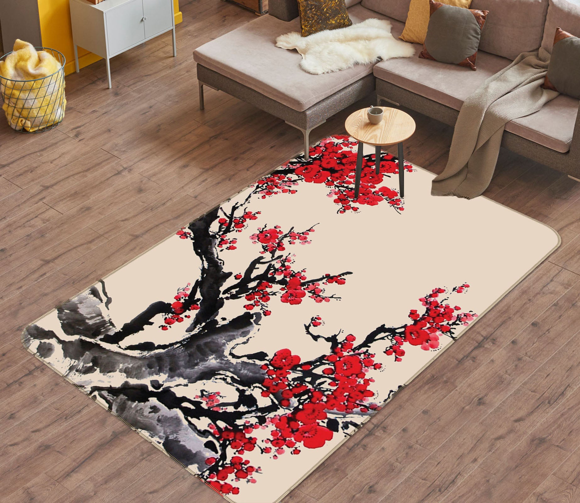 3D Plum Tree 27159 Non Slip Rug Mat