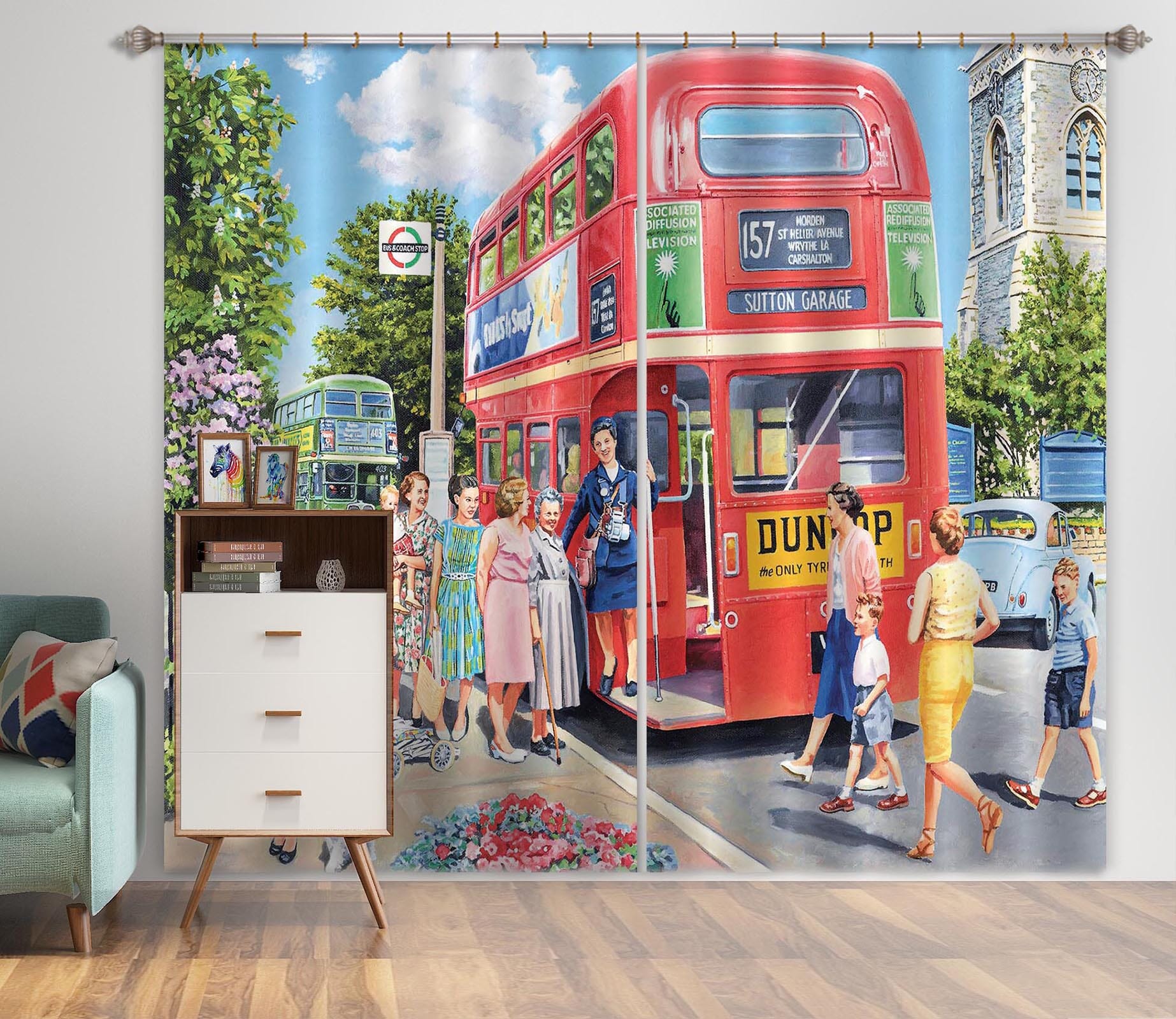 3D The Bus Conductress 098 Trevor Mitchell Curtain Curtains Drapes Curtains AJ Creativity Home 