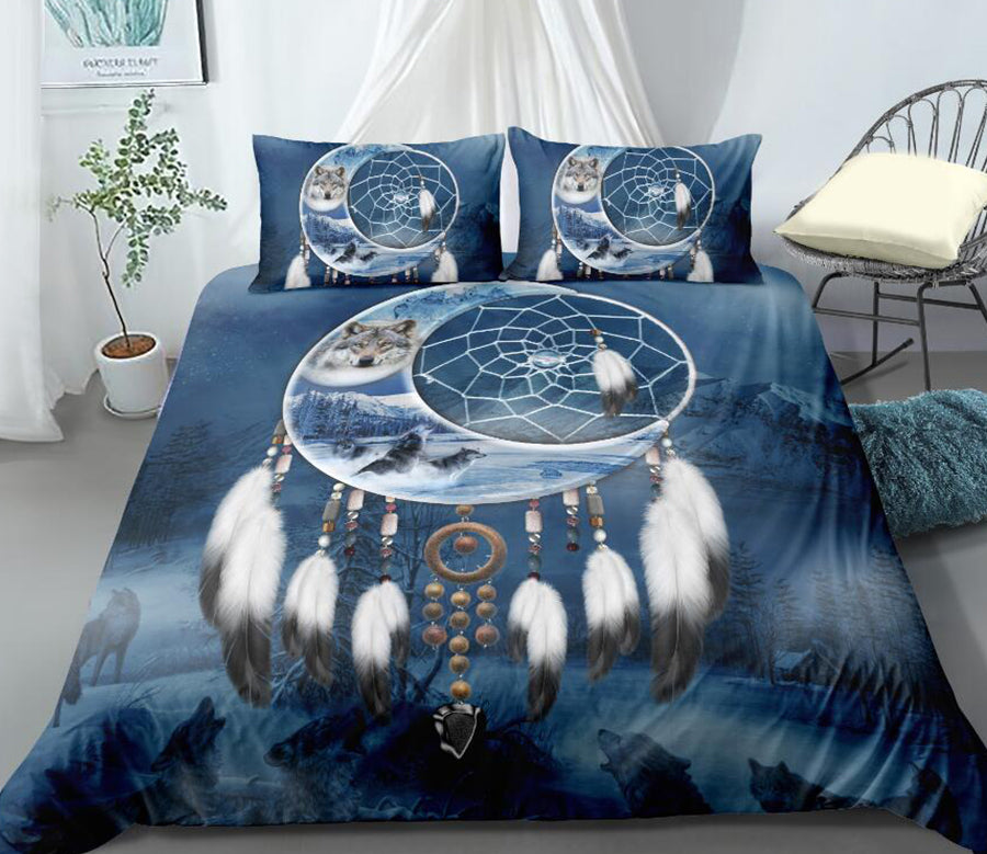 3D Moon Dream Catcher 1061 Bed Pillowcases Quilt