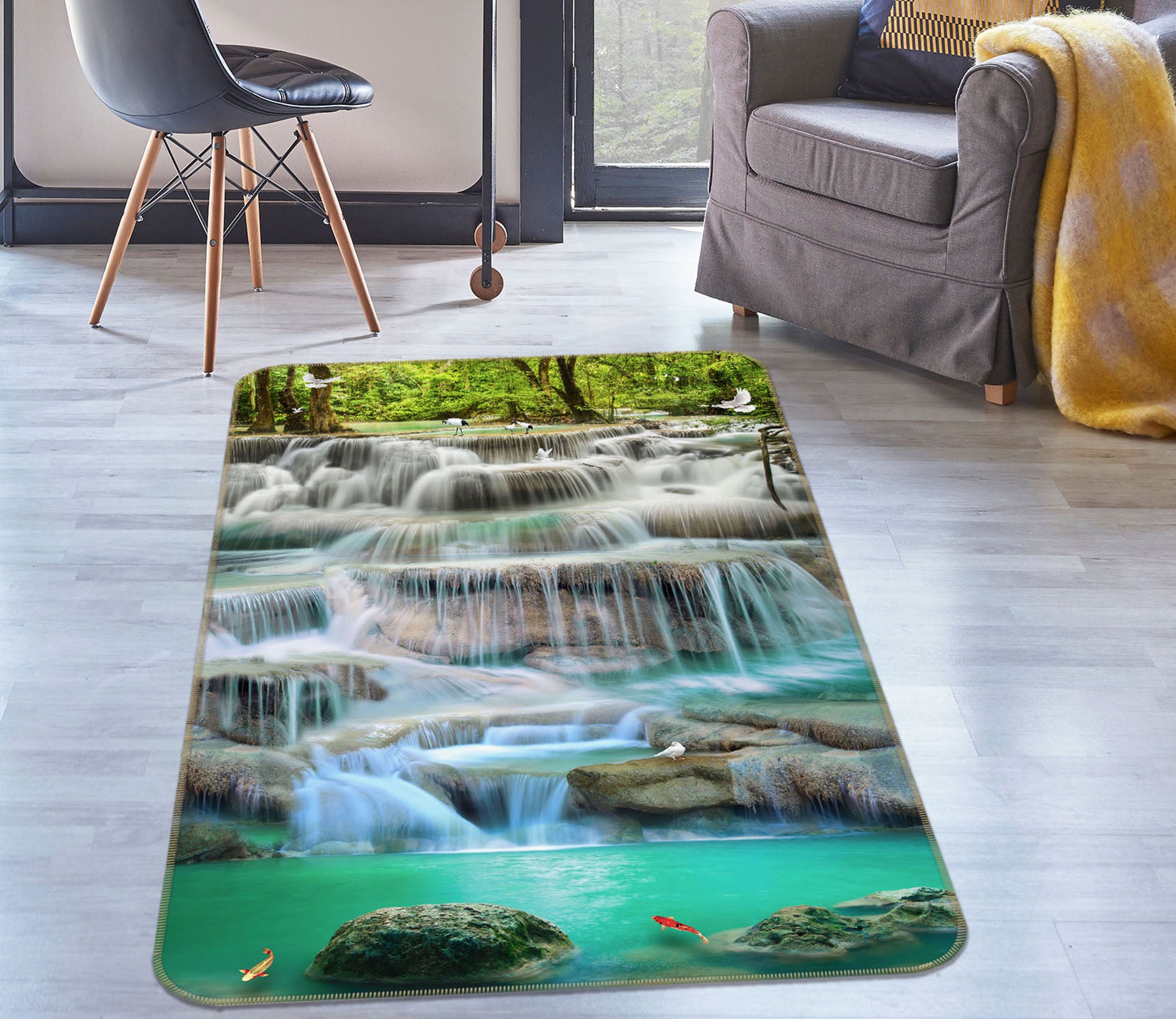 3D Waterfall 28017 Non Slip Rug Mat