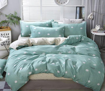3D Light Green Wave Point 12156 Bed Pillowcases Quilt